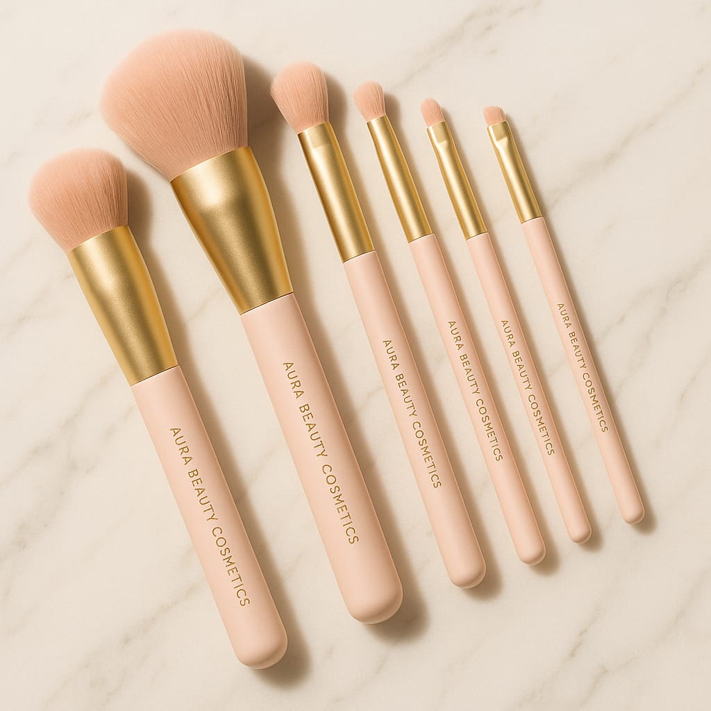 5pcs Makeup Brush Set: Pro Beauty Tools for Flawless Korean Makeup - aura beauty cosmetics