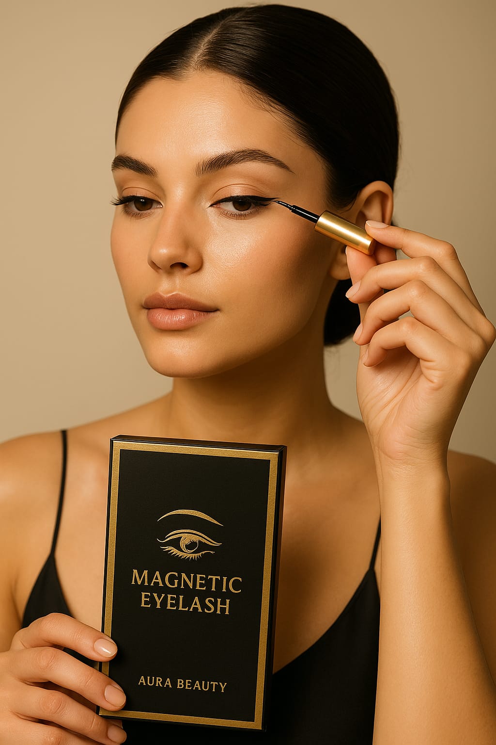 Magnetic Eyelash Kit – 5D Reusable Lashes with Magnetic Eyeliner & Applicator | Aura Beauty