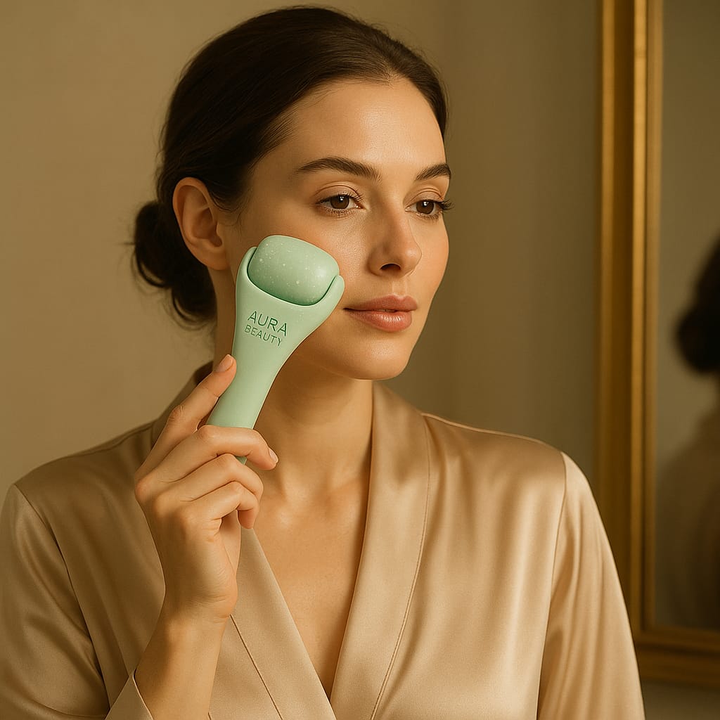 Face Ice Roller for Skincare & Massage – Cooling, Depuffing & Glow Enhancer | Aura Beauty