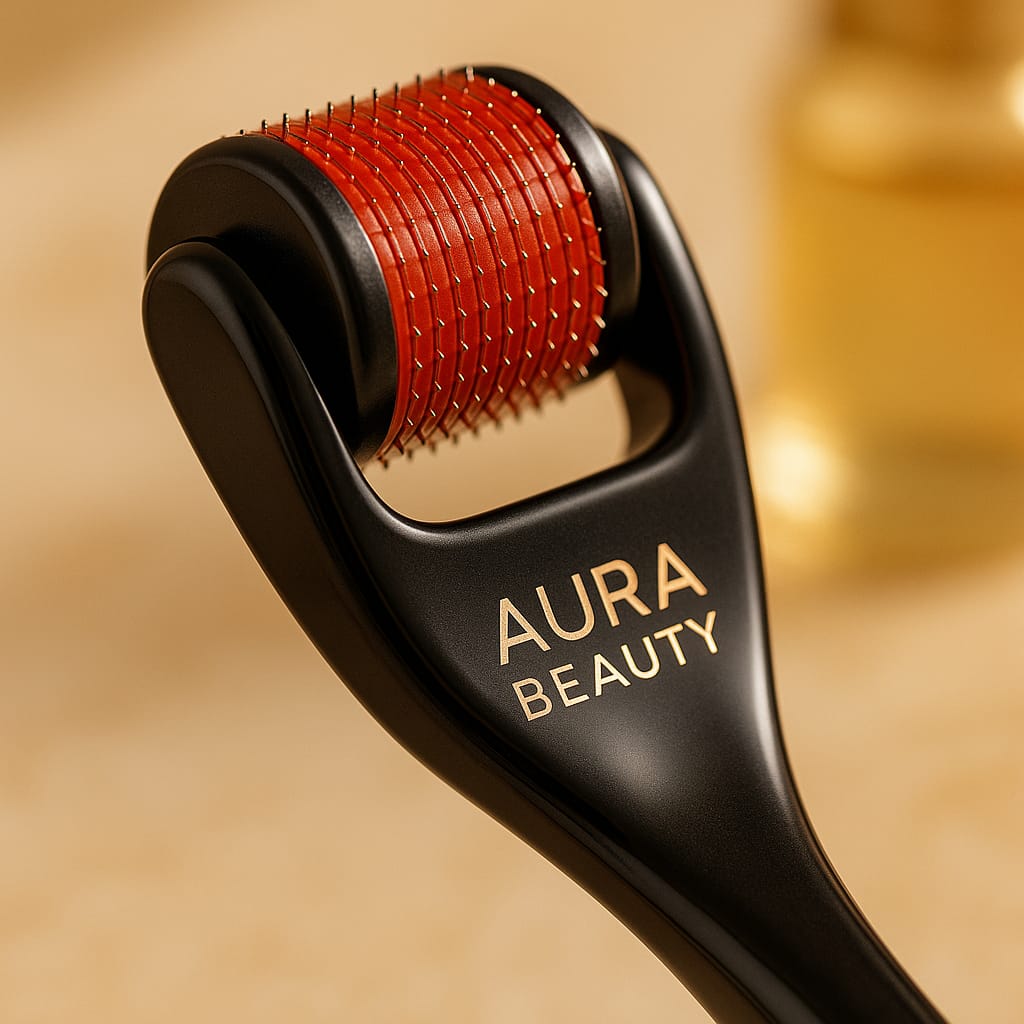 Microneedle Derma Roller for Face & Skin – 0.25mm Black | Aura Beauty