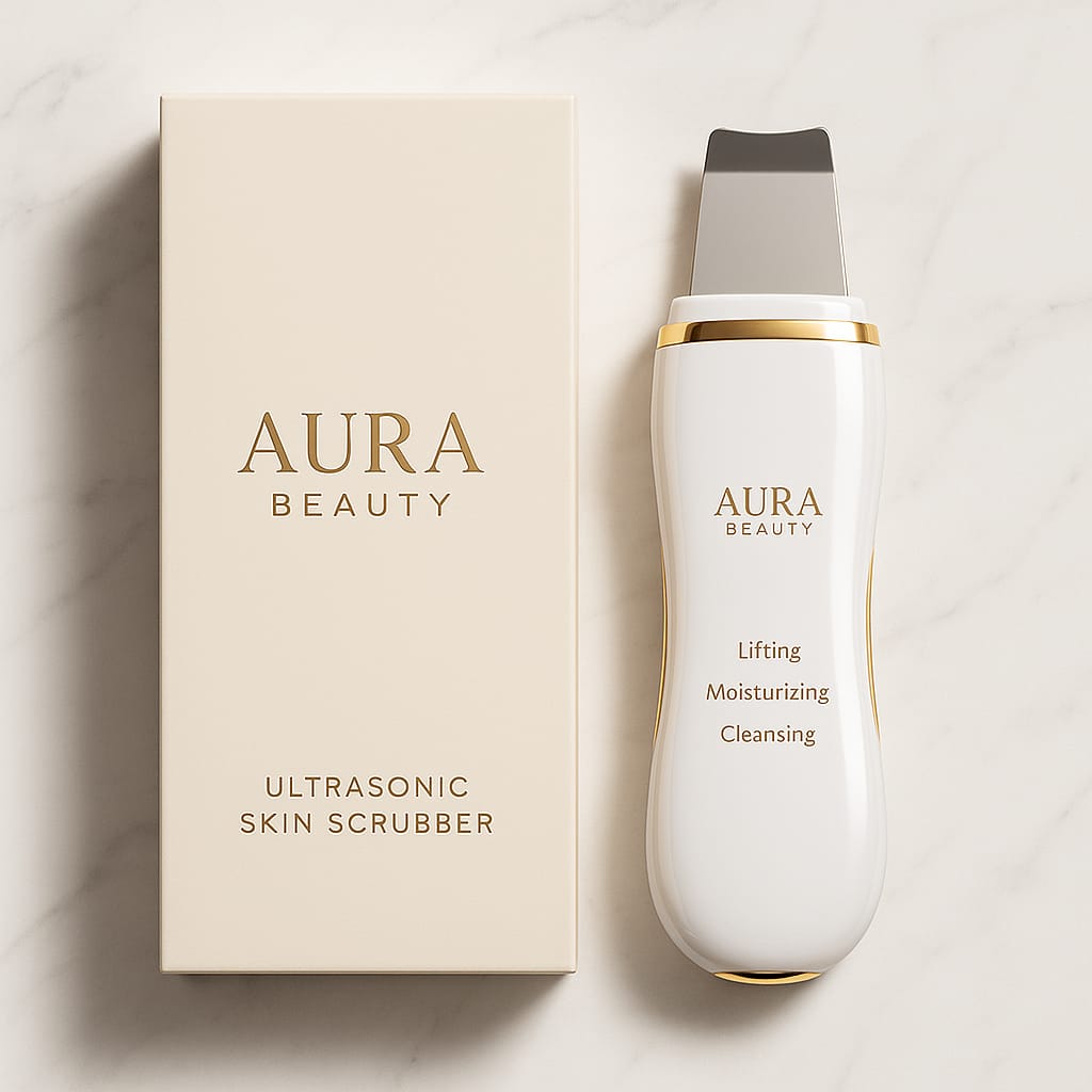 Ultrasonic Skin Scrubber – Deep Cleansing & Exfoliating Facial Device | Aura Beauty