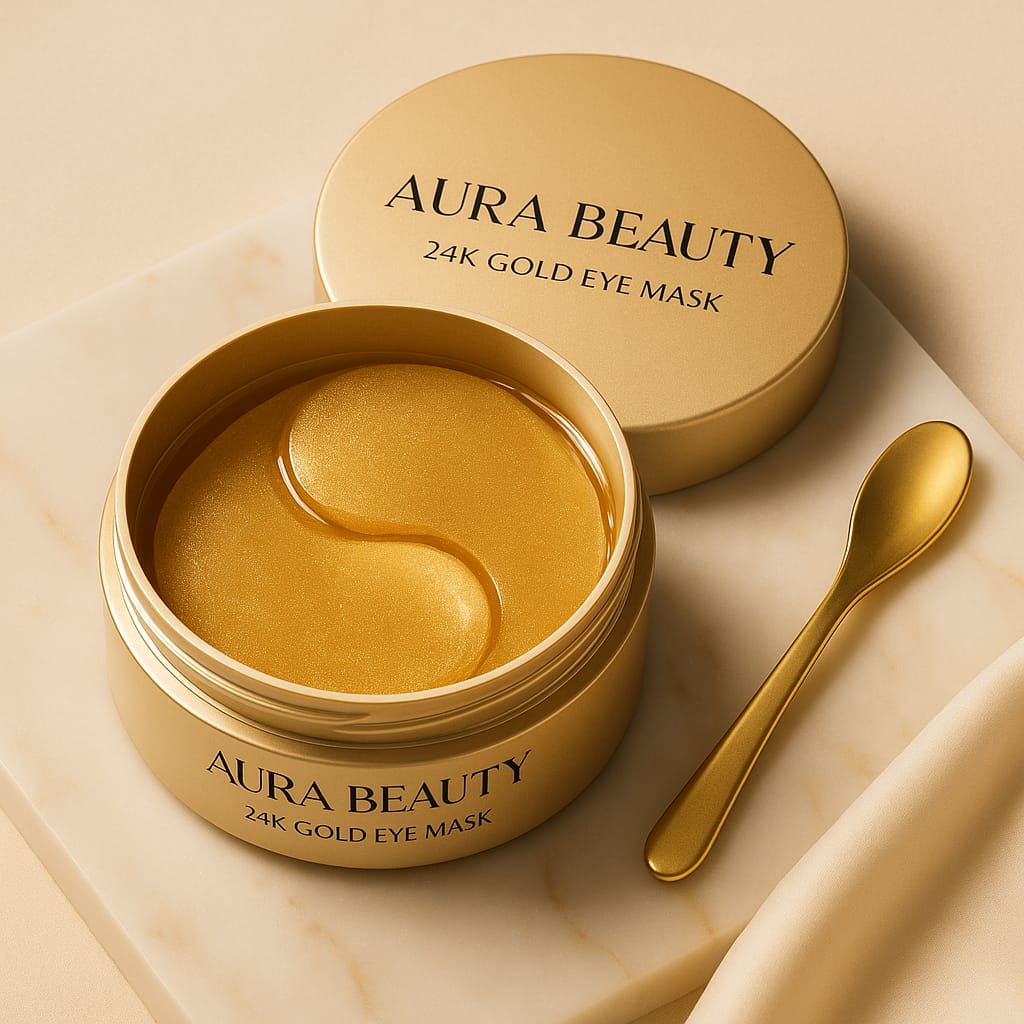 24K Gold Collagen Eye Mask – Dark Circles, Puffiness & Fine Lines - aura beauty cosmetics
