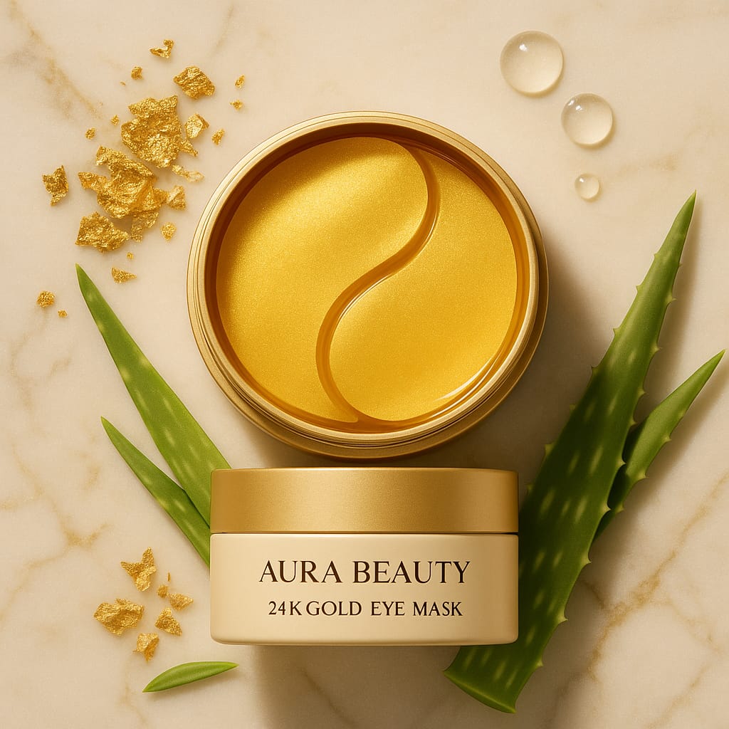 24K Gold Collagen Eye Mask – Dark Circles, Puffiness & Fine Lines - aura beauty cosmetics