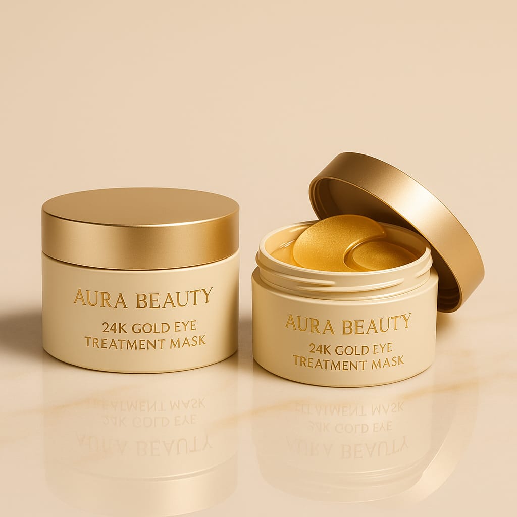 24K Gold Collagen Eye Mask – Dark Circles, Puffiness & Fine Lines - aura beauty cosmetics